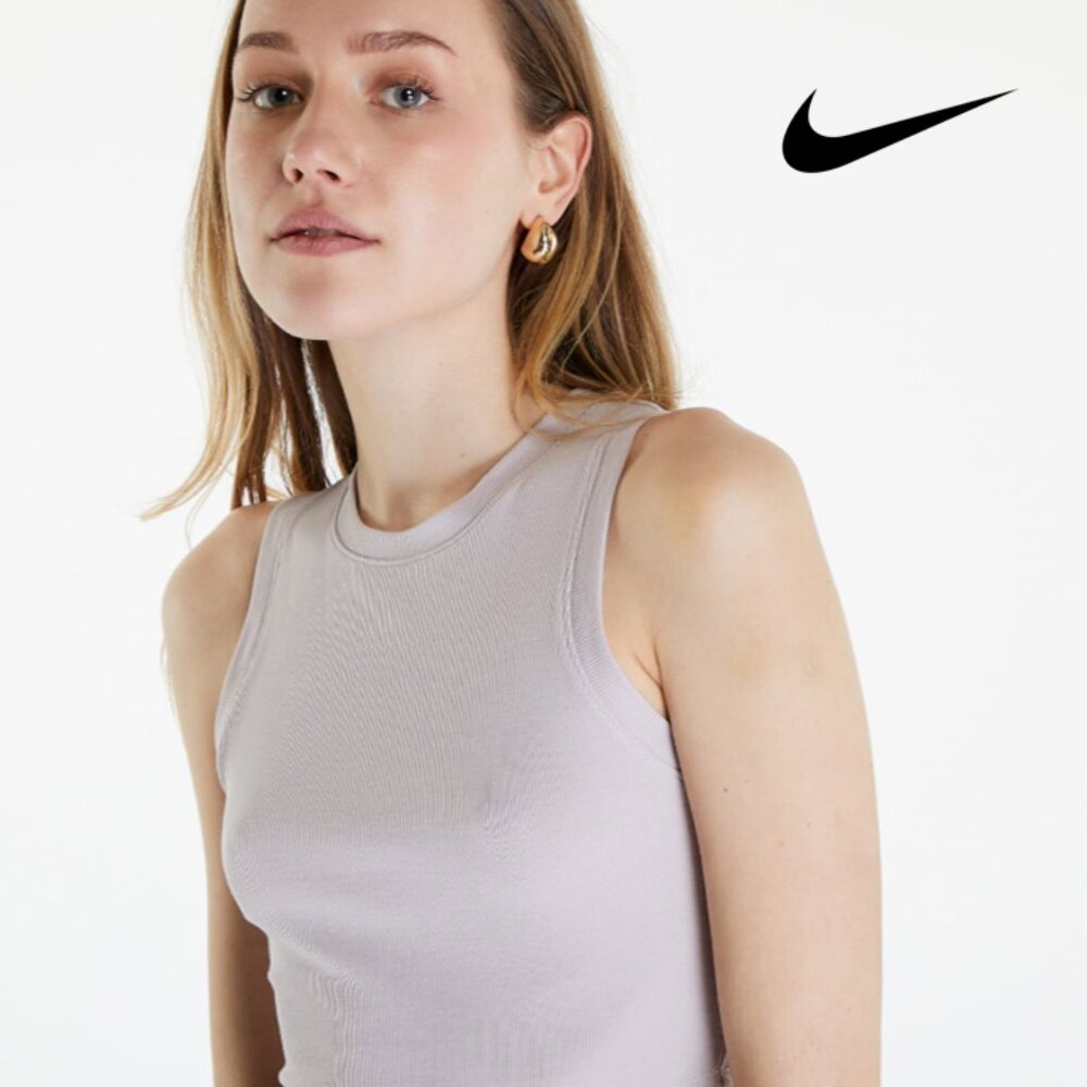 Nike One Fitted Women's Dri-FIT Cropped Tank Top Platinum Violet XL